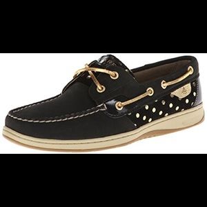 Gold polka dot Sperry Topsiders