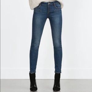 Zara Mid-Rise Skinny Jeans in Indigo Sz 6/28 NWOT