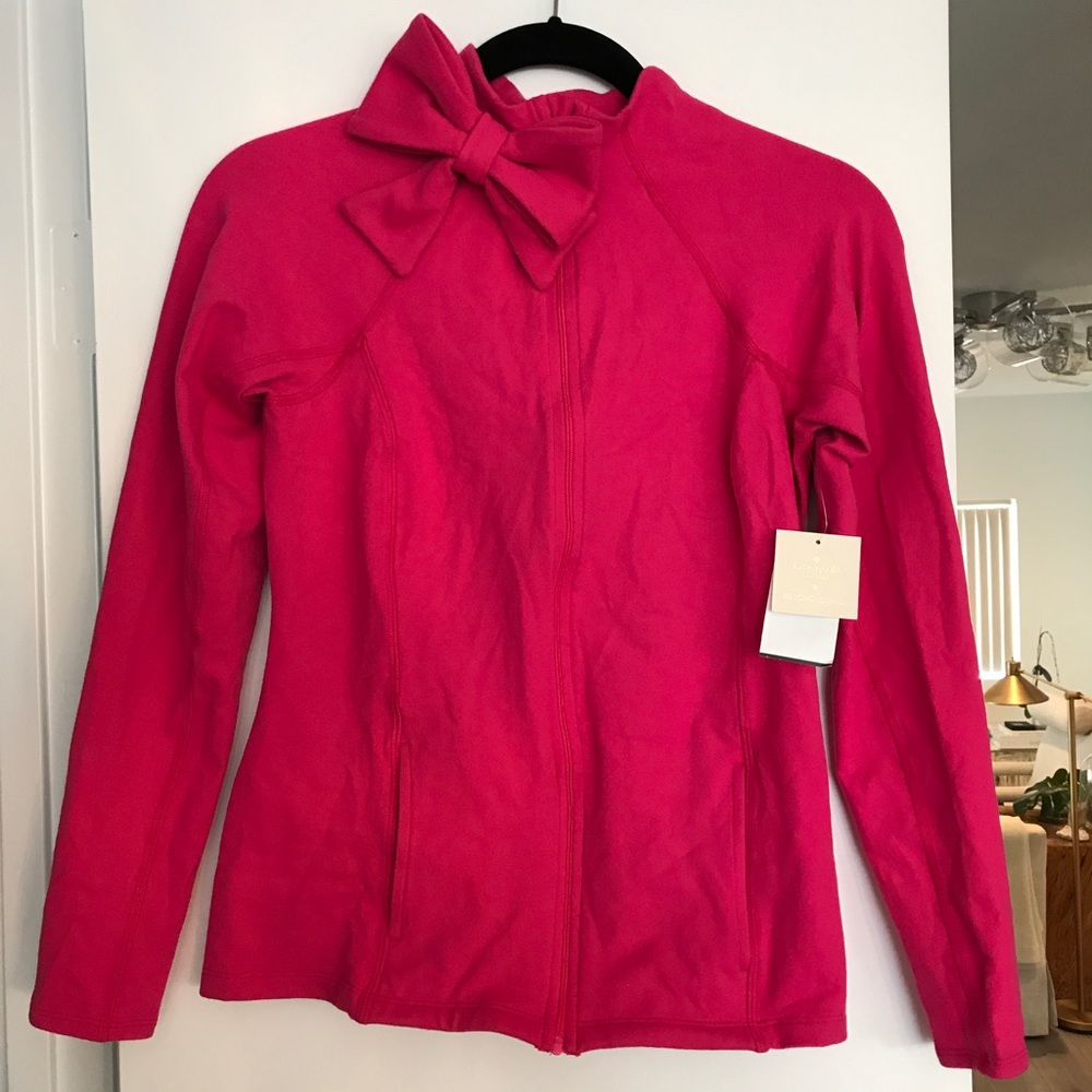 Beyond Yoga x Kate Spade pink zip up with bow