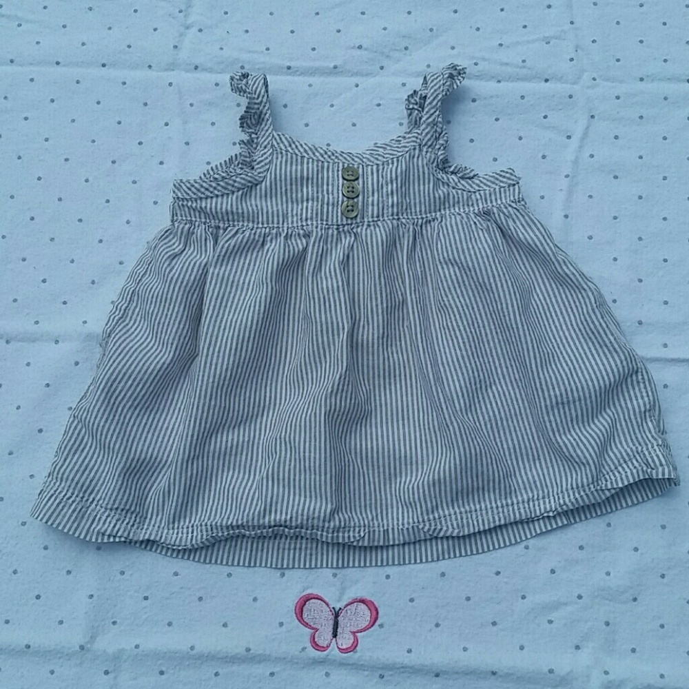 EUC, Carter's Gray & White Strip Dress, 3m