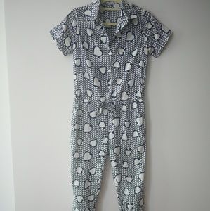 Short sleeve button up jumpsuit