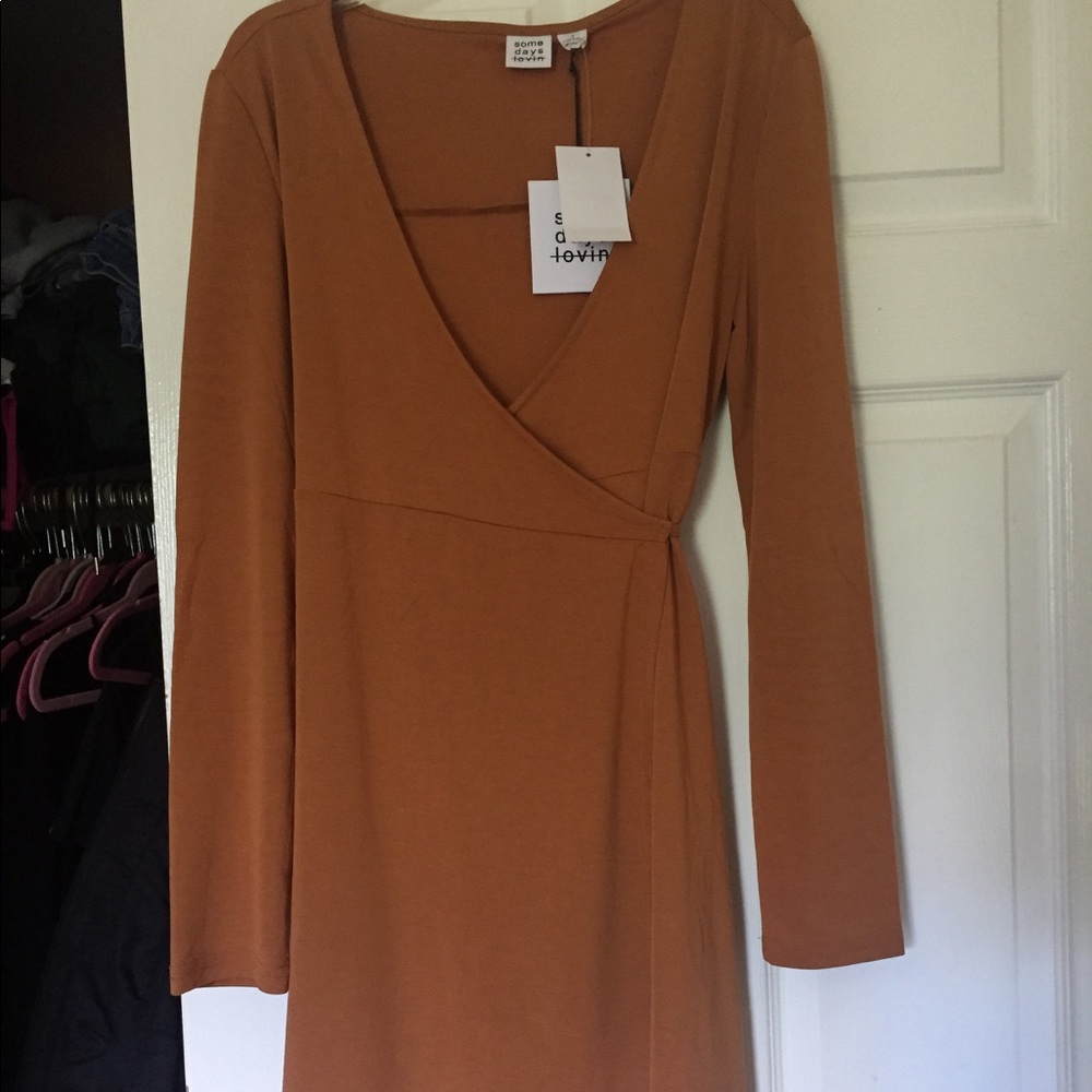 Some days lovin Rust Wrap Dress