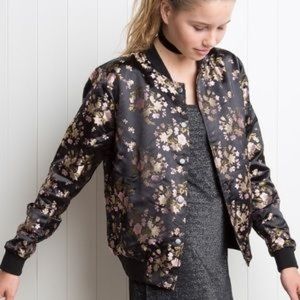 floral embroidered brandy melville bomber