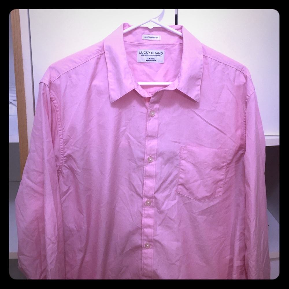 Luck Brand pink dress shirt
