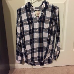 Blue and peach flannel