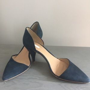 Zara D'orsay teal suede pump (9/40)