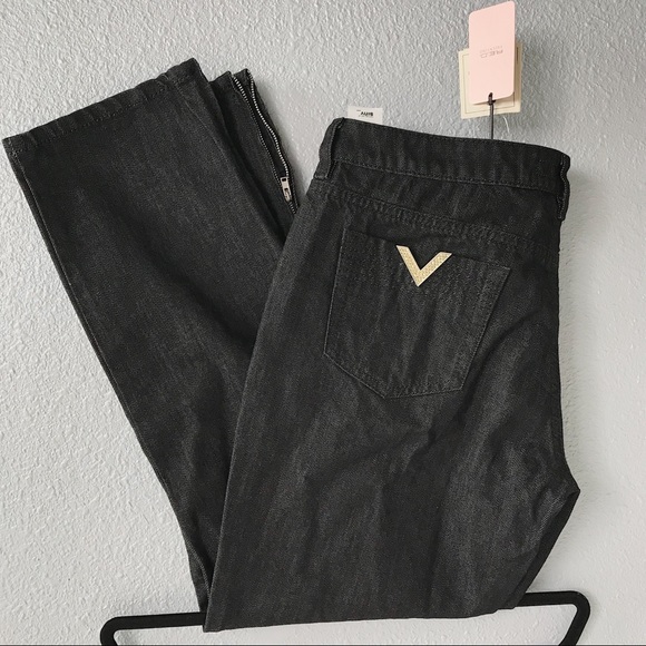 Valentino Denim - Valentino NWT Red Side Zip Crystal V Jeans