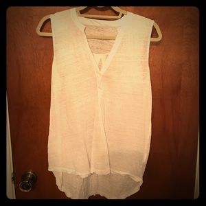 Gap linen sleeveless top - white, size M