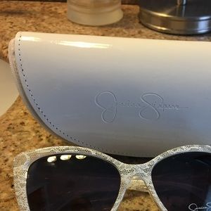 Jessica Simpson White Sunglasses