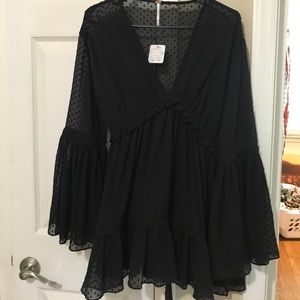 Sheer black long sleeve shirt