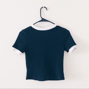 brandy melville black ringer tee