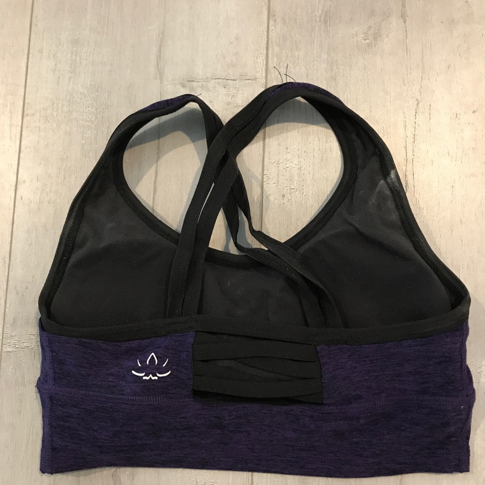 Beyond Yoga purple and black bra top