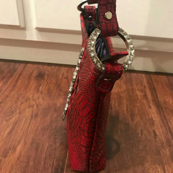 RAVIANI Red Alligator Print Purse - Picture 3 of 5