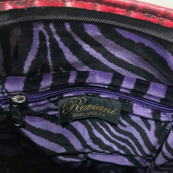 RAVIANI Red Alligator Print Purse - Picture 5 of 5