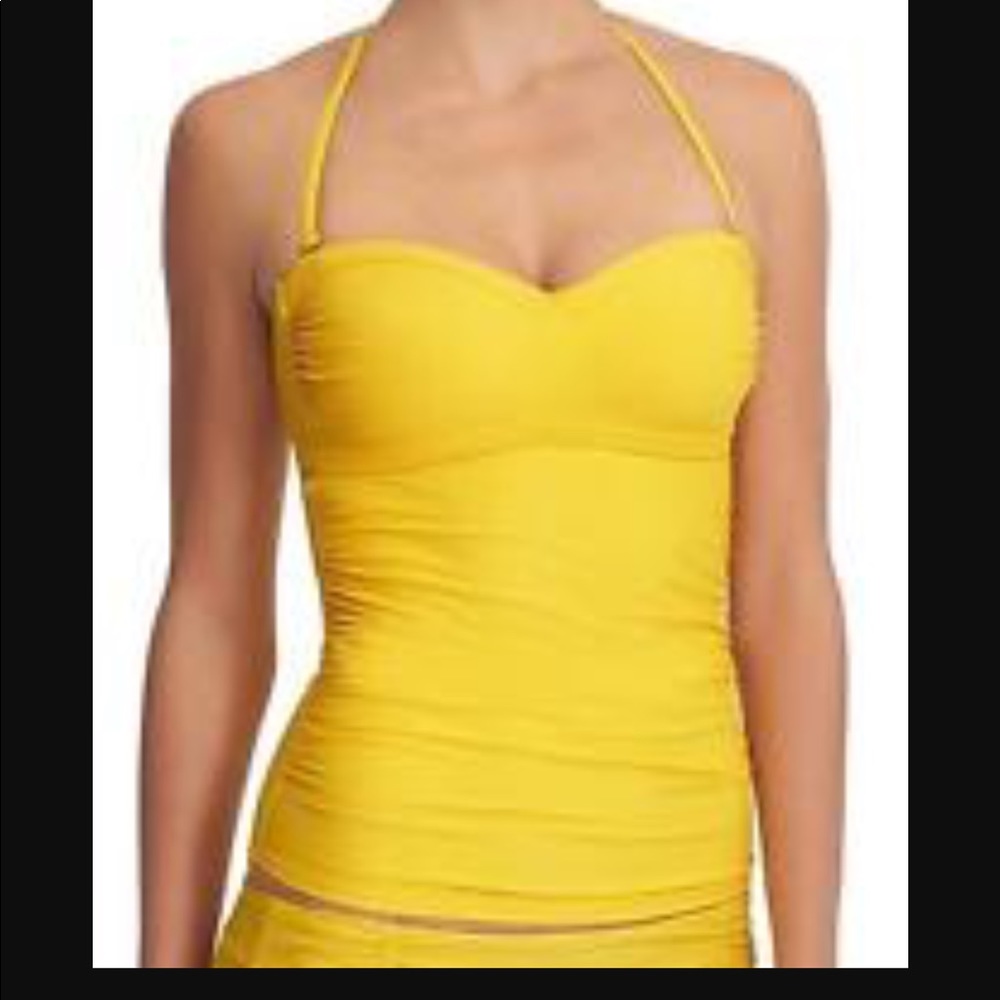 Yellow/ Marigold Athleta Molded Bandeau Tankini