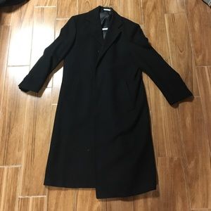 Men's long pea coat (black)