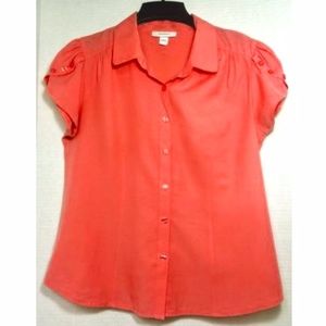 DRESSBARN Women Top blouse botton Size Large L