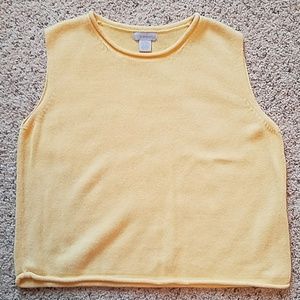 Pale yellow sleeveless sweater