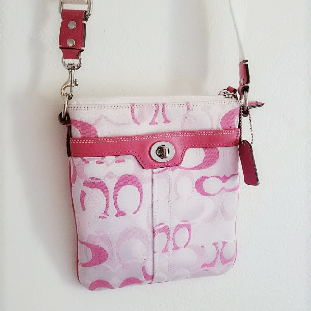 Coach pink cross body bag