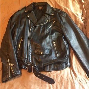 Vintage leather biker jacket