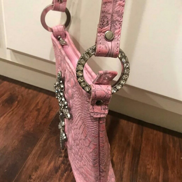 RAVIANI Pink Alligator Print Purse - Picture 3 of 4