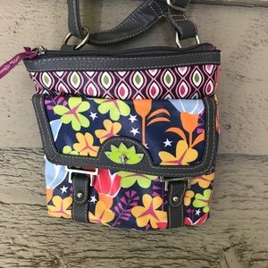 NWT Lily Bloom Natural Cotton Canvas Crossbody