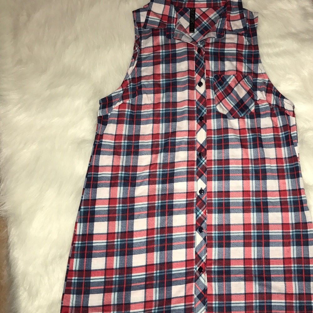 Checkered shirt dress