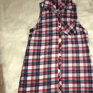 Checkered shirt dress