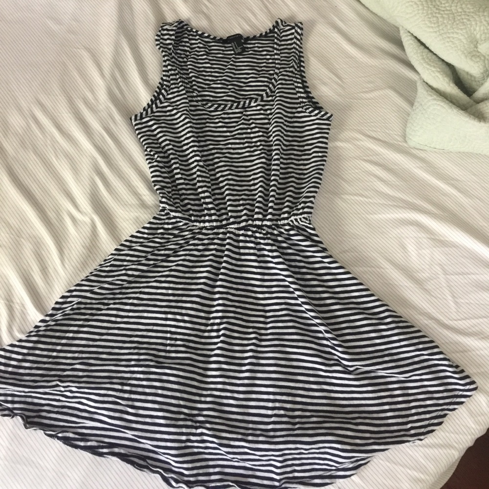 Navy and white stripe dress