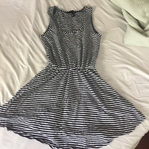Navy and white stripe dress