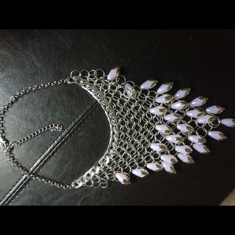Pink and silver necklace