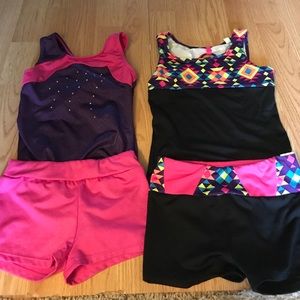 Two gymnasts outfits two pieces