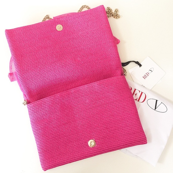 NWT Red Valentino small straw pink Crossbody bag - Picture 3 of 8