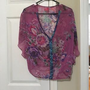 Floral sheer top