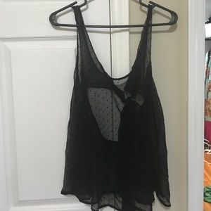 Sheer black dot top