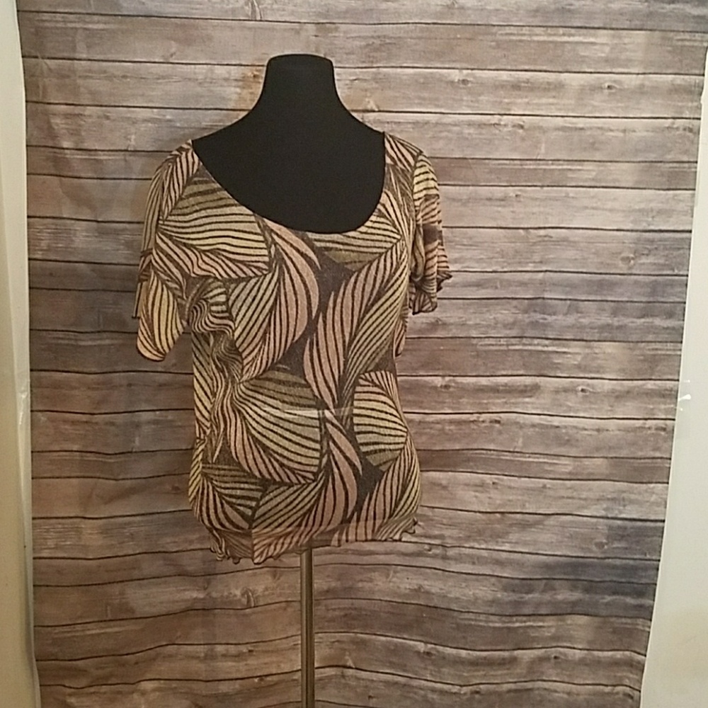 Charlotte Russe Sexy Sheer Print Top