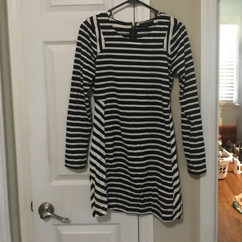 Black and white stripe dress