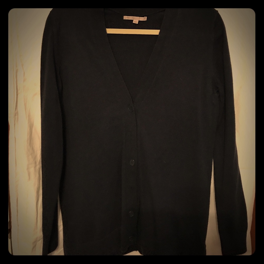 Navy wool-blend boyfriend cardigan - size L