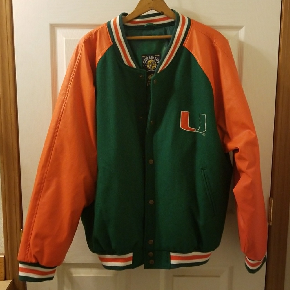 University of Miami leather varsity