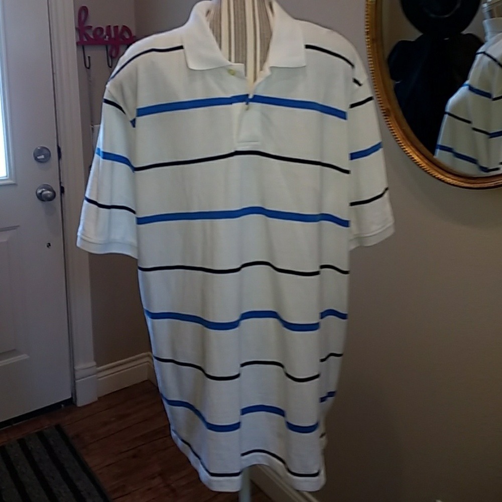 "No Boundaries" XL white, Navy and royal shirt