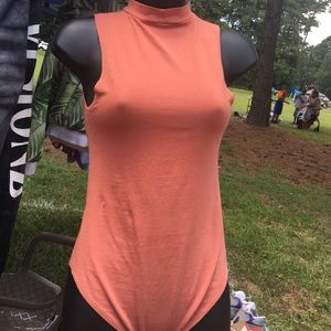 Tan/ Pink forever 21 bodysuit