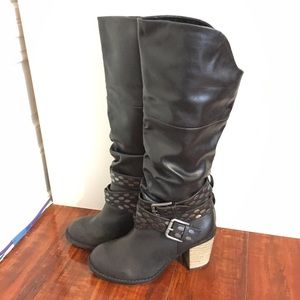 Over the knee boots with buckles