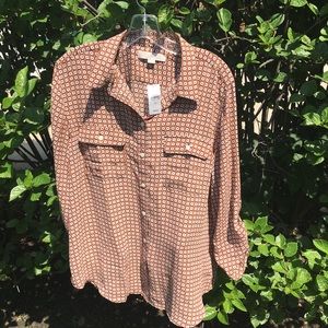 NWT Ann Taylor Loft button down patterned blouse