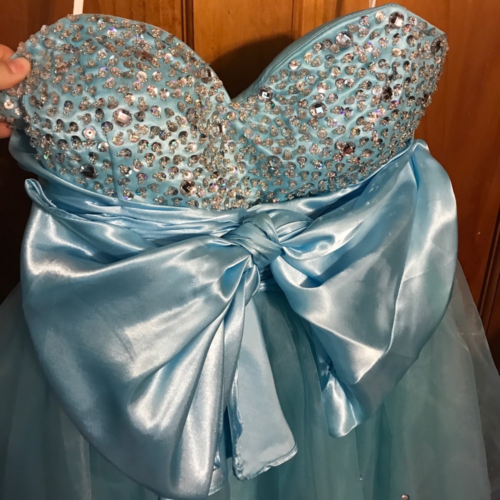 Special ordered light blue short formal dress