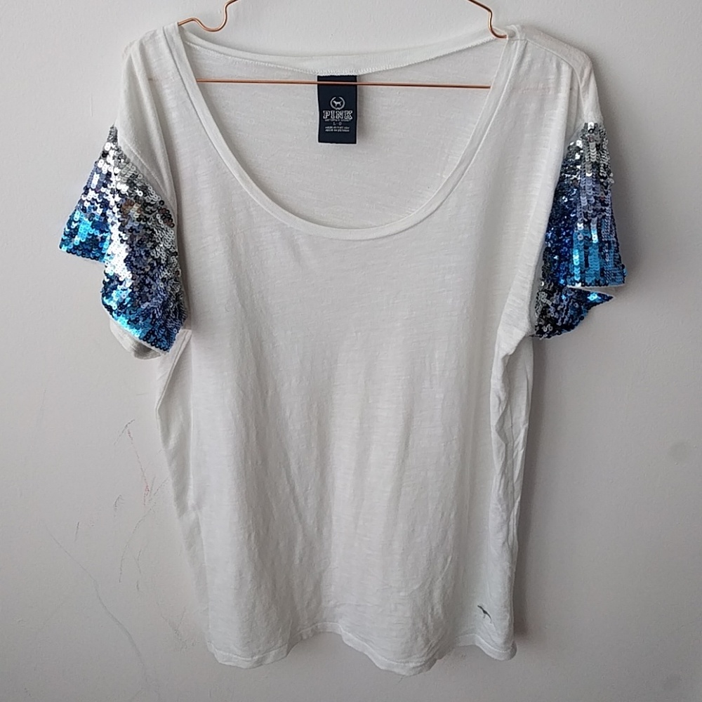 Sequin Sleeve Tee