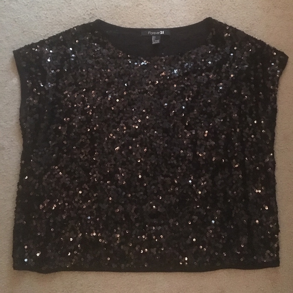 Forever21 Large Sequin Short Sleeve shirt