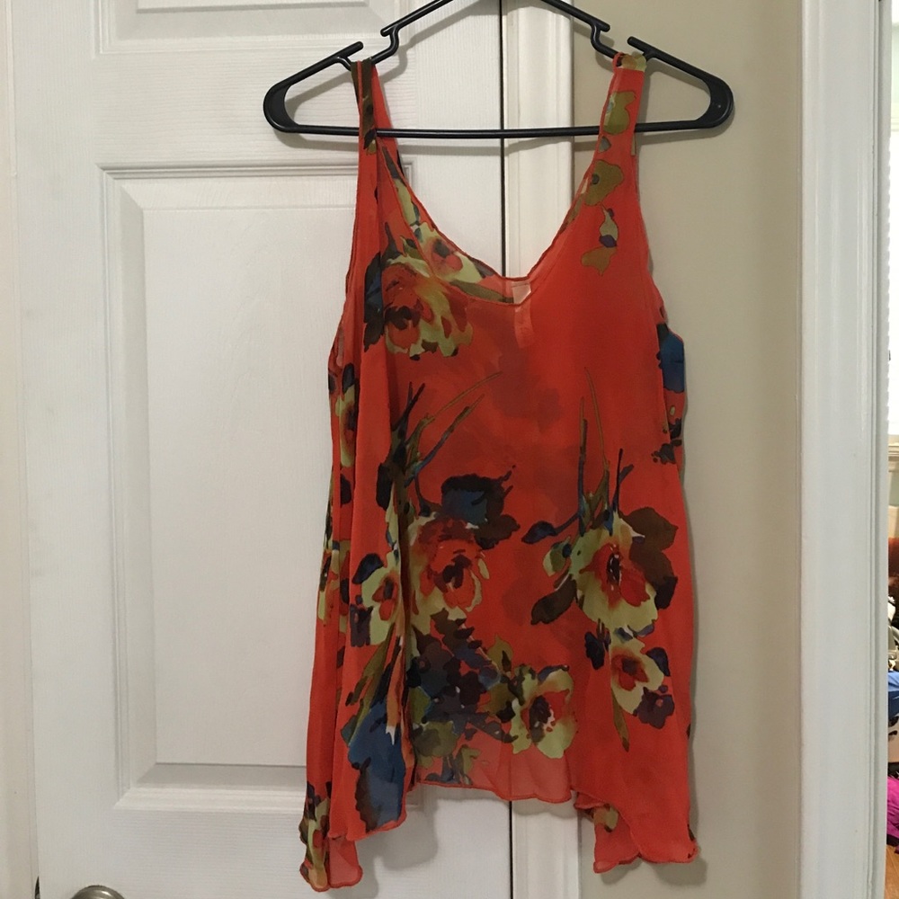 Orange floral tank