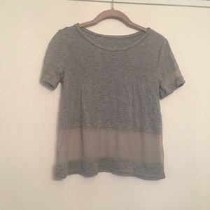 Grey crop top with mesh
