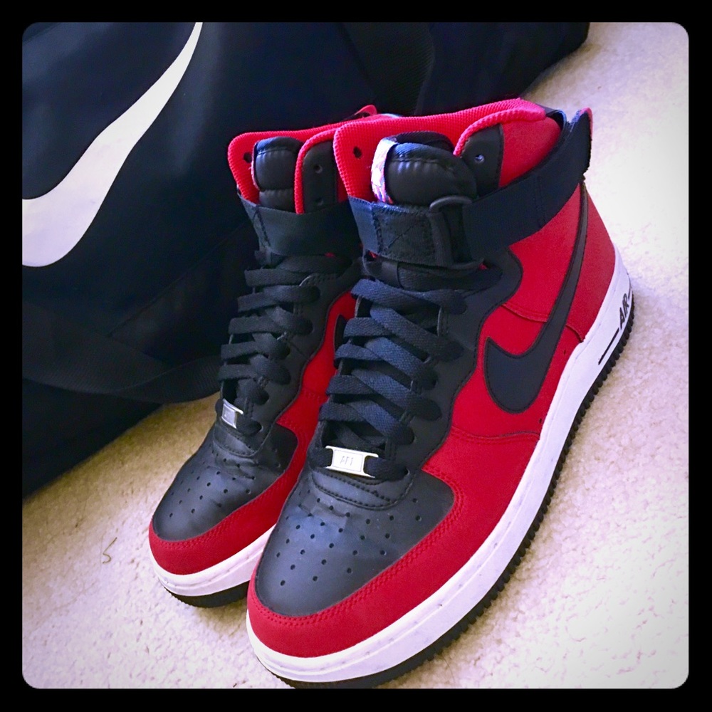 Red and black Nike Airforce 1
