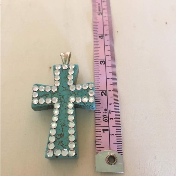 Turquoise Cross Pendent - Picture 2 of 4